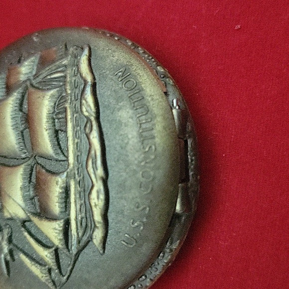 Antique Ship Boat Pocket Watch Classic Hollow Tone Necklace Push Button Watch - Picture 3 of 10